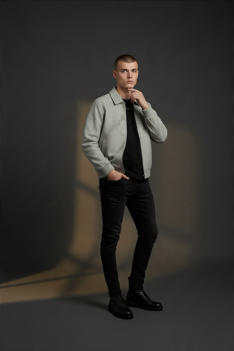 Classic Collared Bomber Jacket