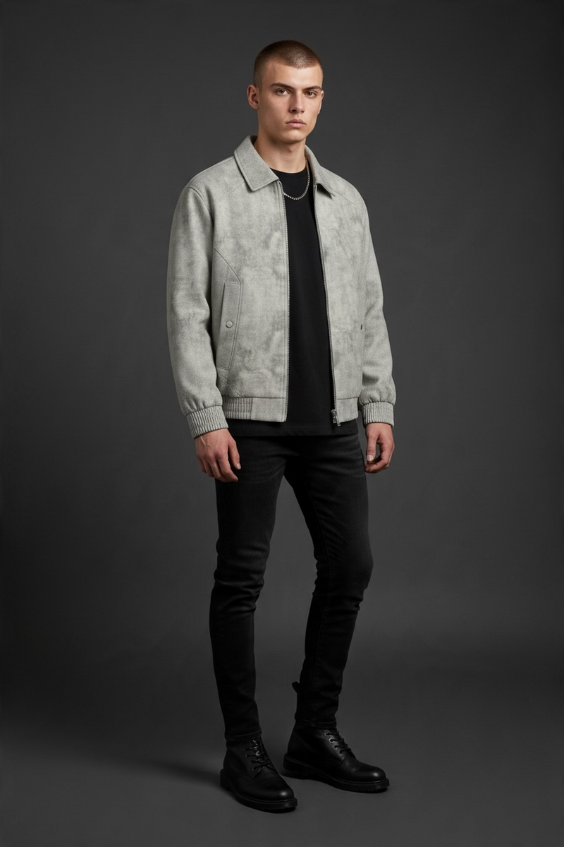 Classic Collared Bomber Jacket