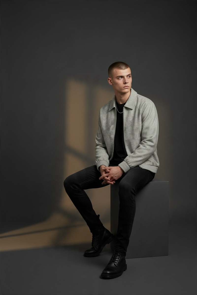 Classic Collared Bomber Jacket
